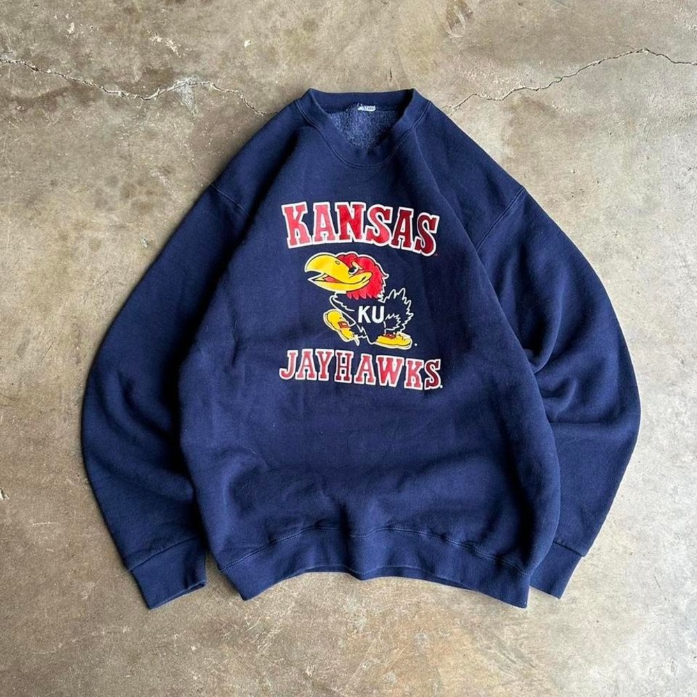 vintage 90s Kansas Jayhawks crewneck sweatshirt sportswear